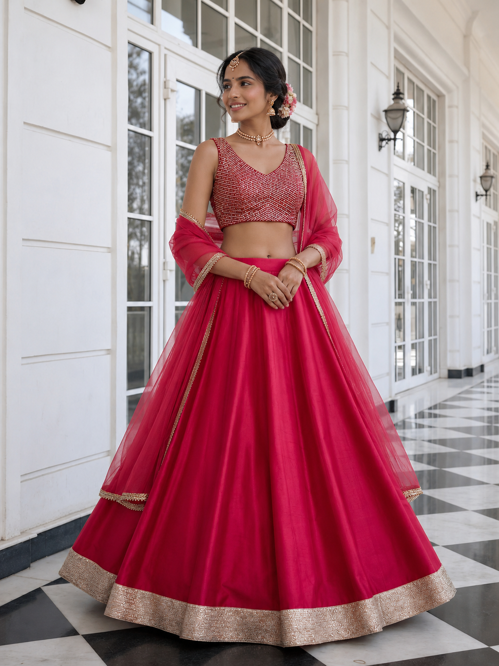 Midnight Ember Silk Lehenga Set
