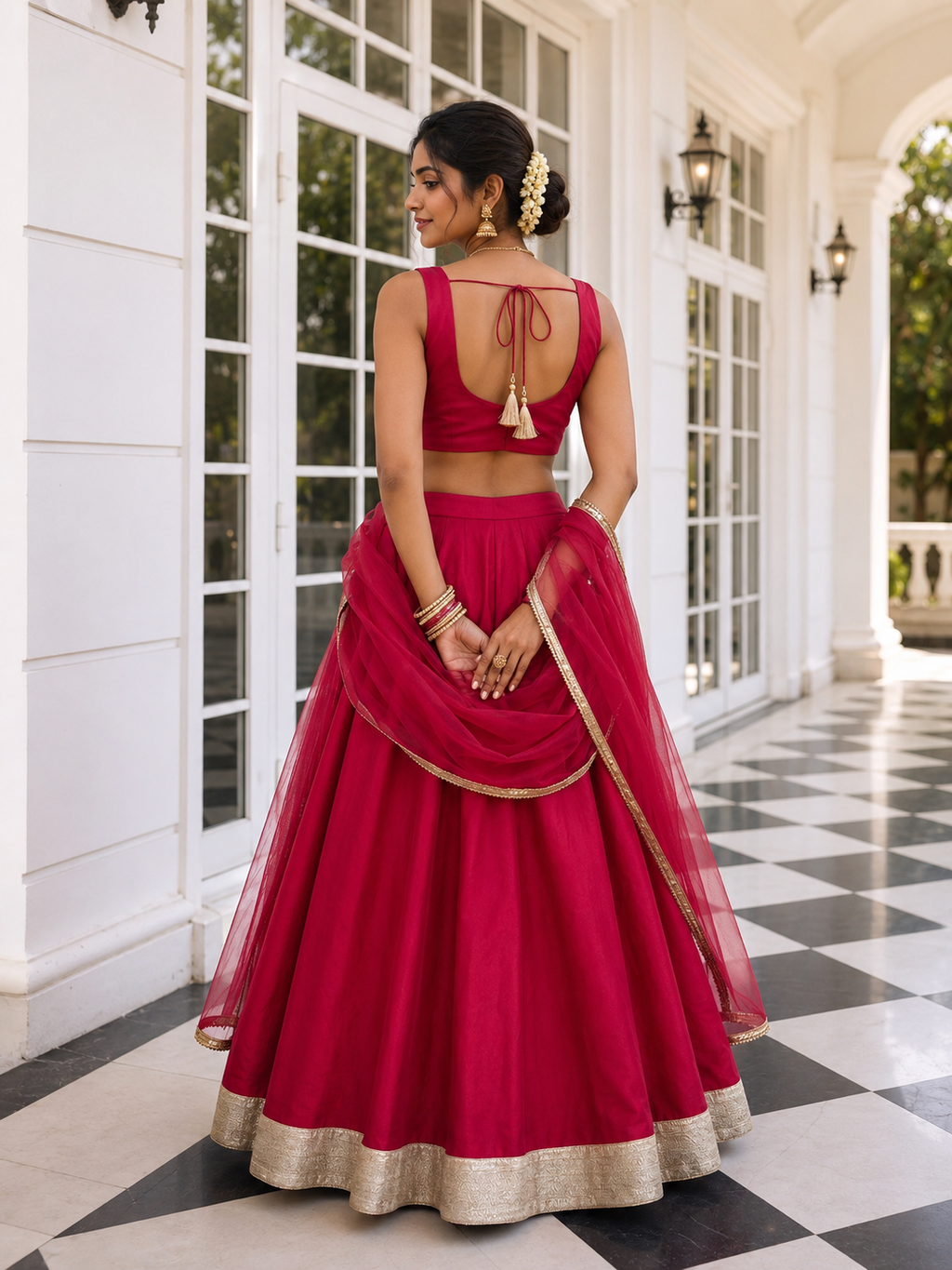 Midnight Ember Silk Lehenga Set