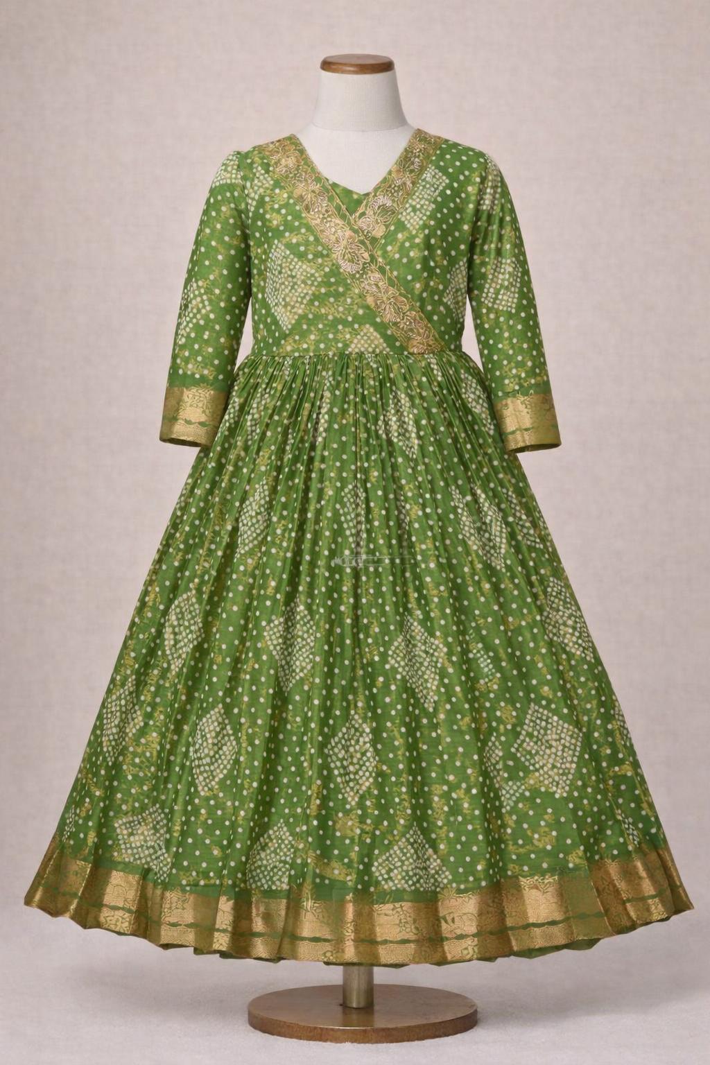Girls Bandhani Gown for Traditional Functions and Festive Events
