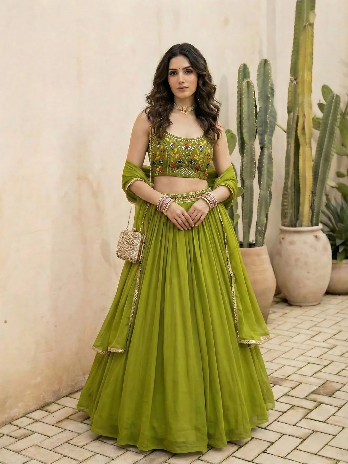 Green Breeze Georgette Lehenga Set