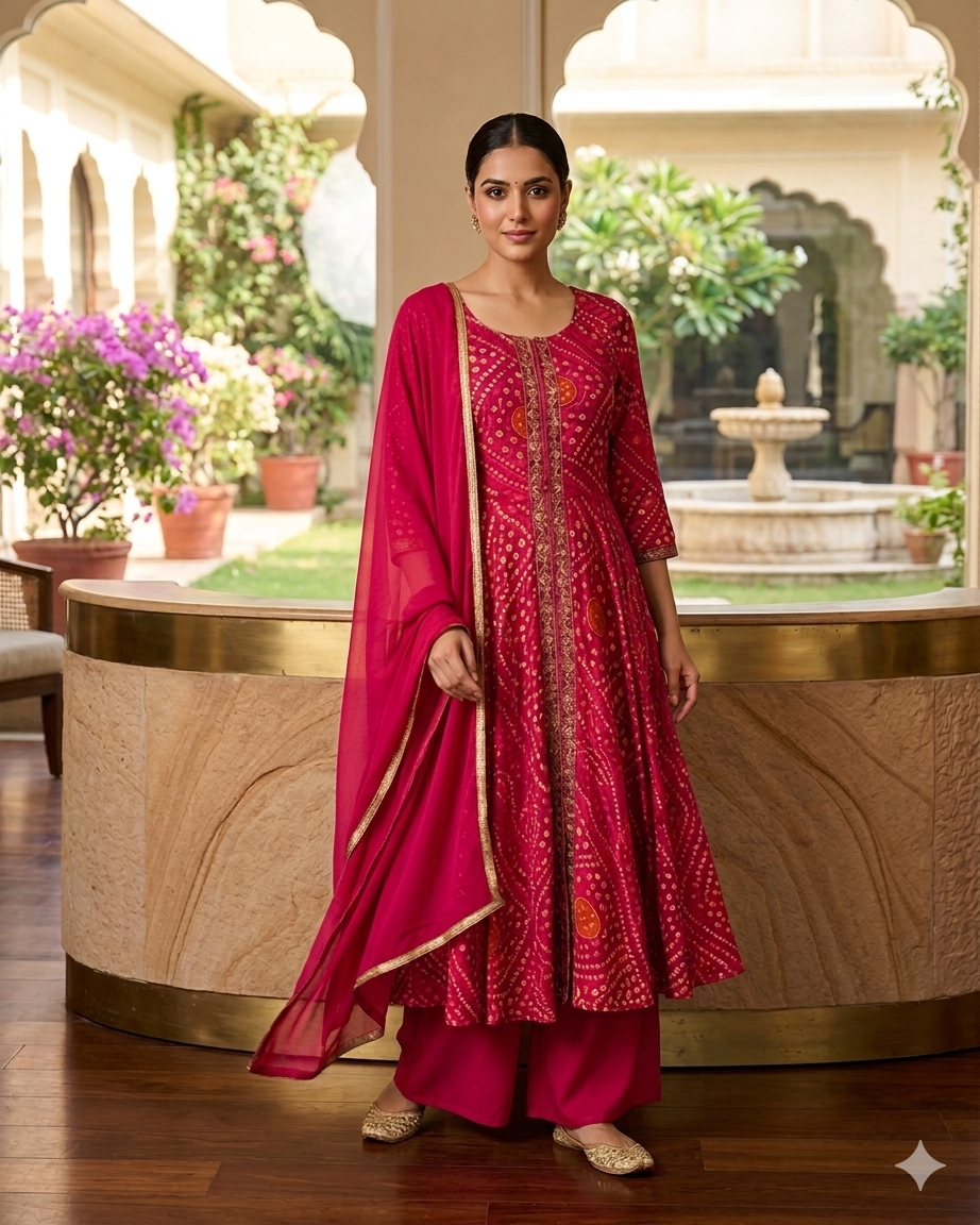 Bandhini  Anarkali Set