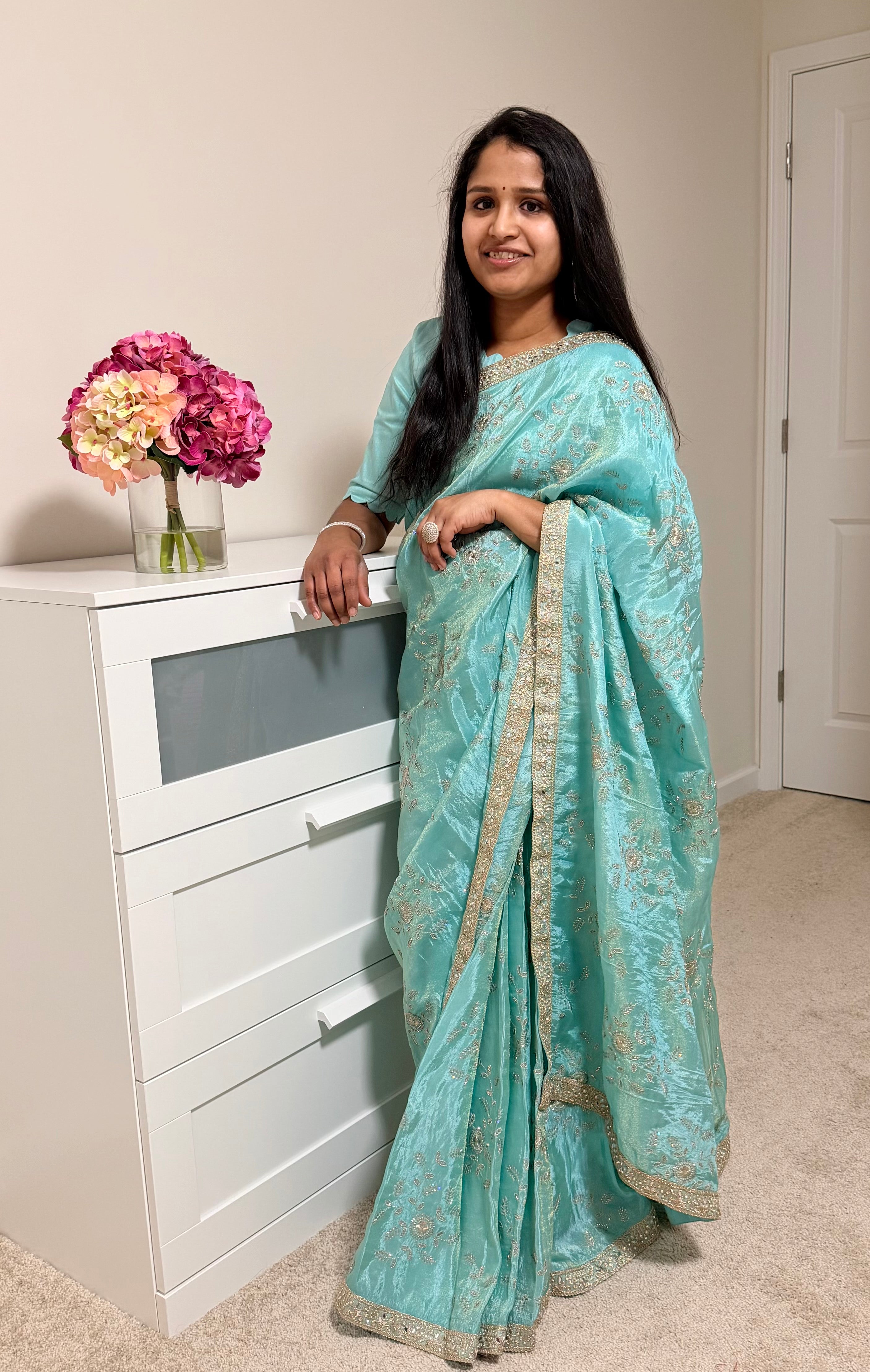 Tissue Silk Saree with Blouse