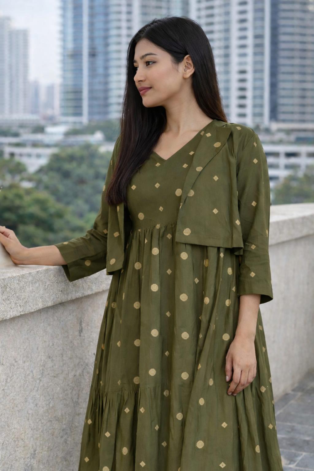 Handloom Blazer Dress