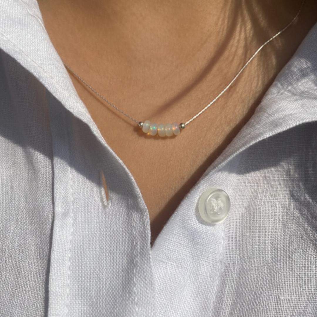 Sterling Silver Opal Necklace