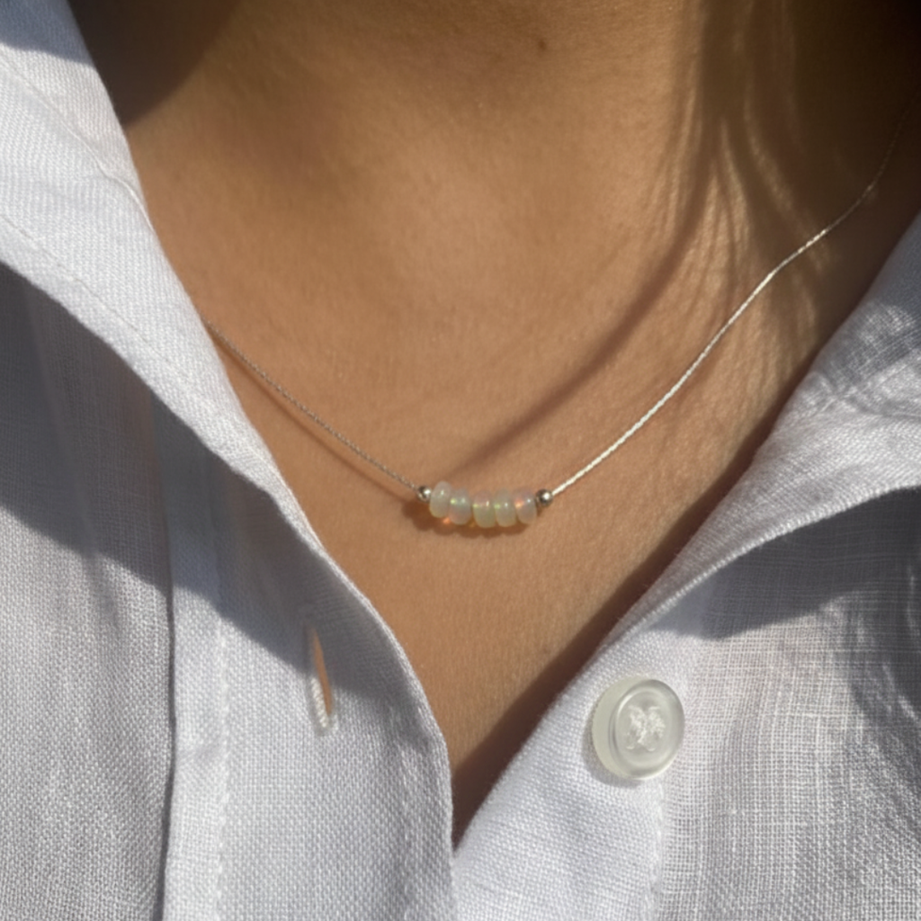 Sterling Silver Opal Necklace