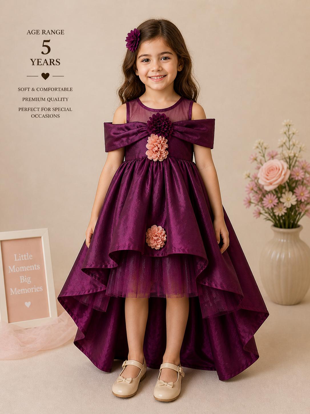 Pre-owned Gently used oufit-Burgandy high-low frock