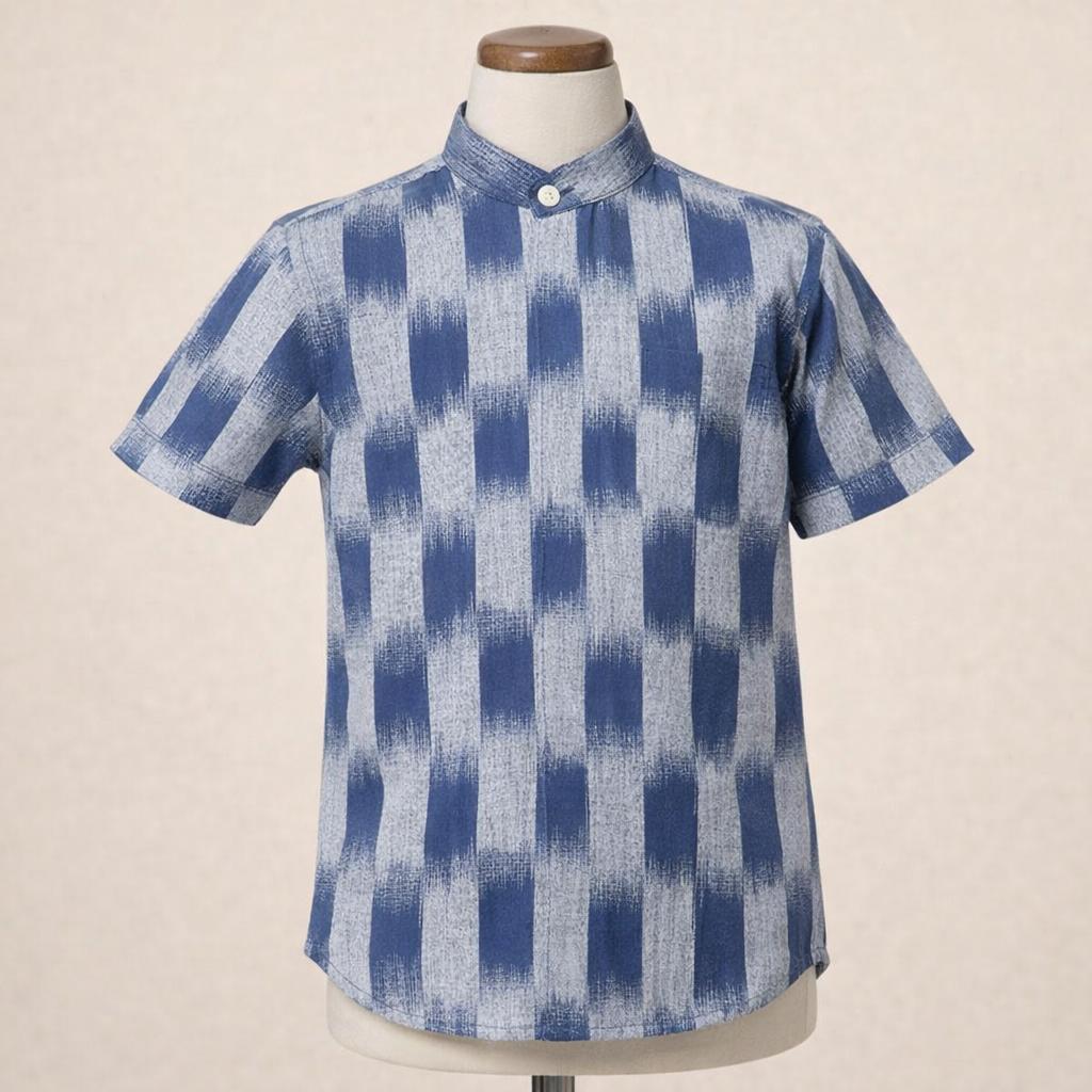 Indigo Cotton Ikat Boys Shirt