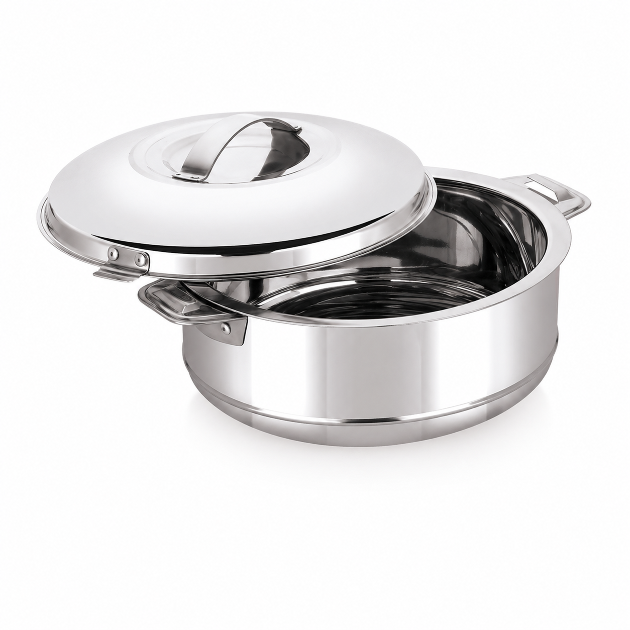 Steam Insulated Stainless Steel Casseroles| Easy to Carry Hot Boxes for Kitchen | Hot Food, Easy to Store| Silver|2500ml