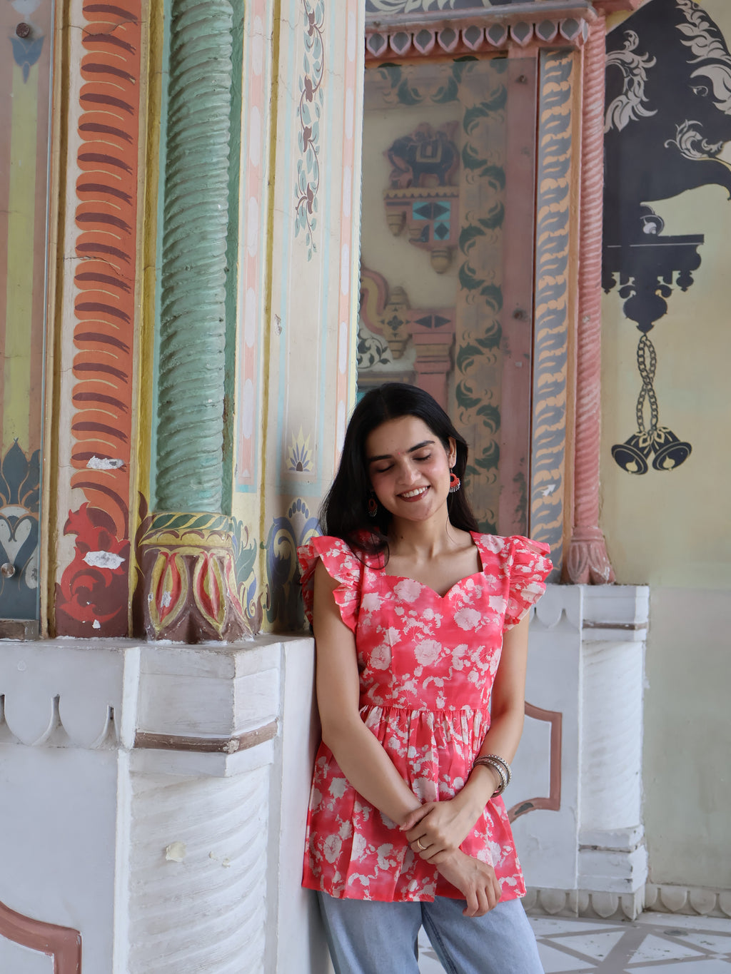Floral Linen Kurti