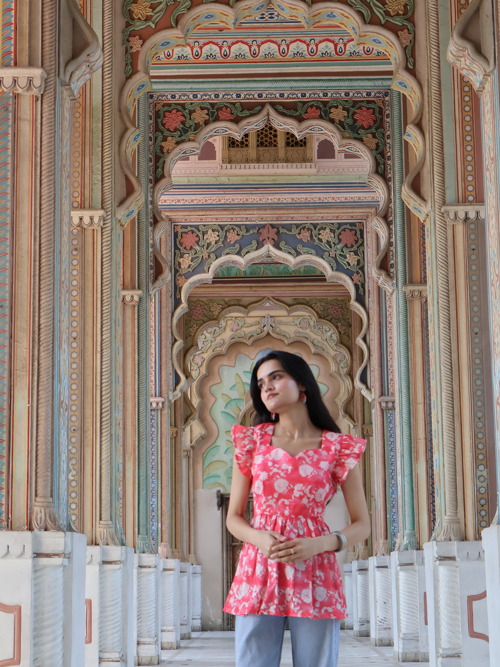 Floral Linen Kurti