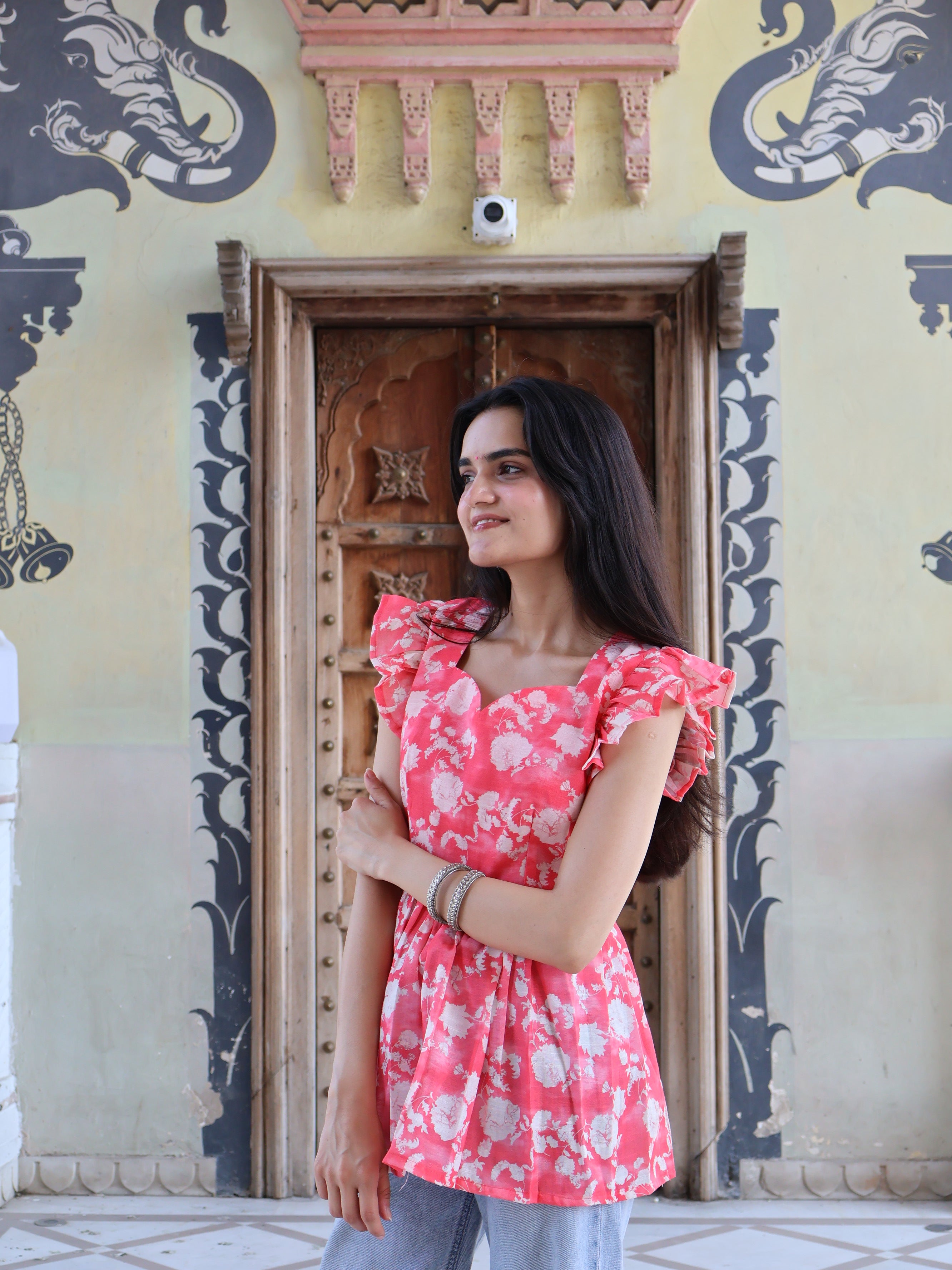 Floral Linen Kurti