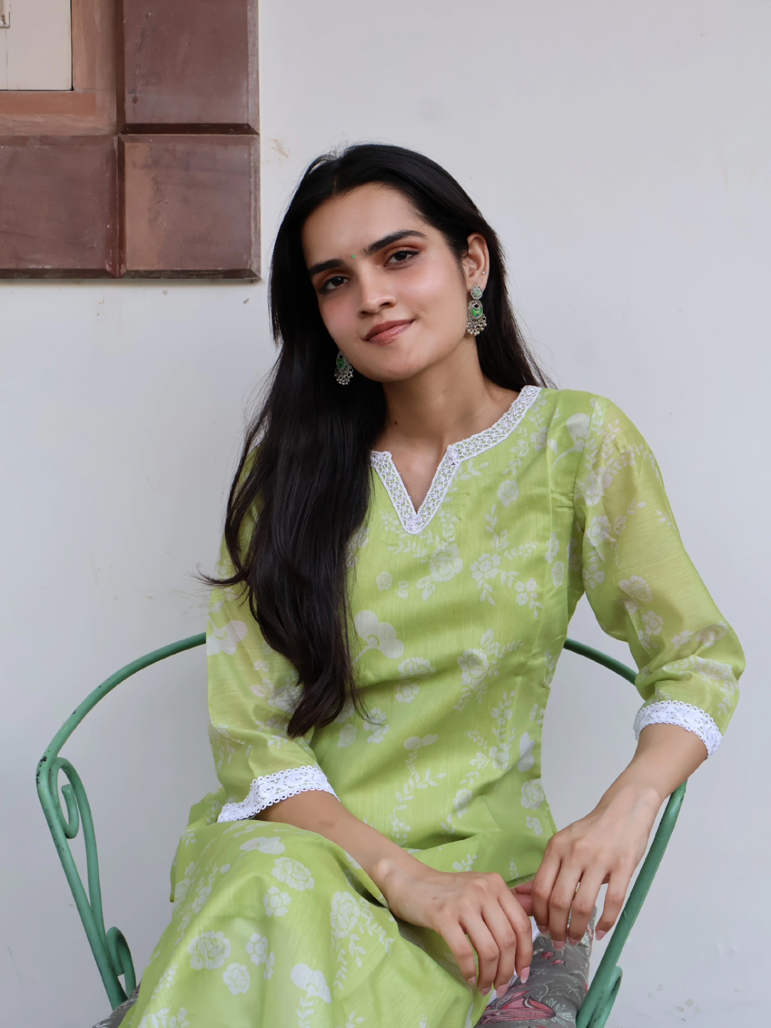 Green Flora Kurta