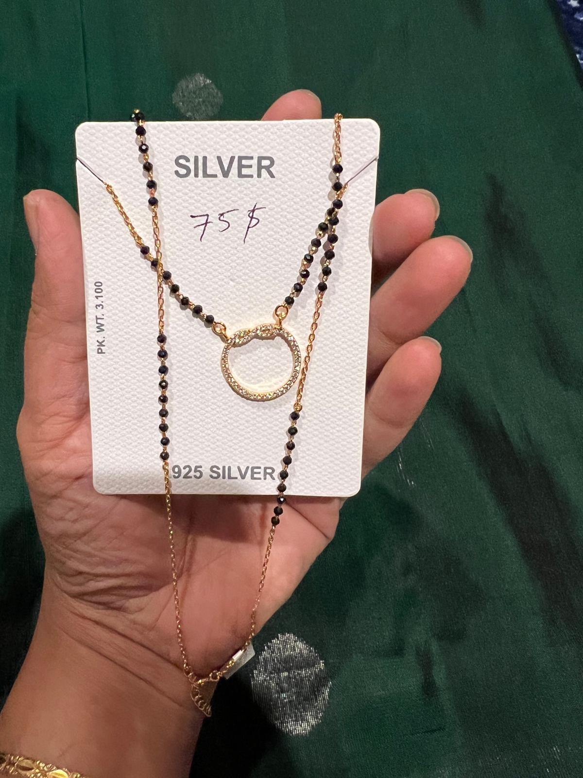 92.5 Silver Black beads