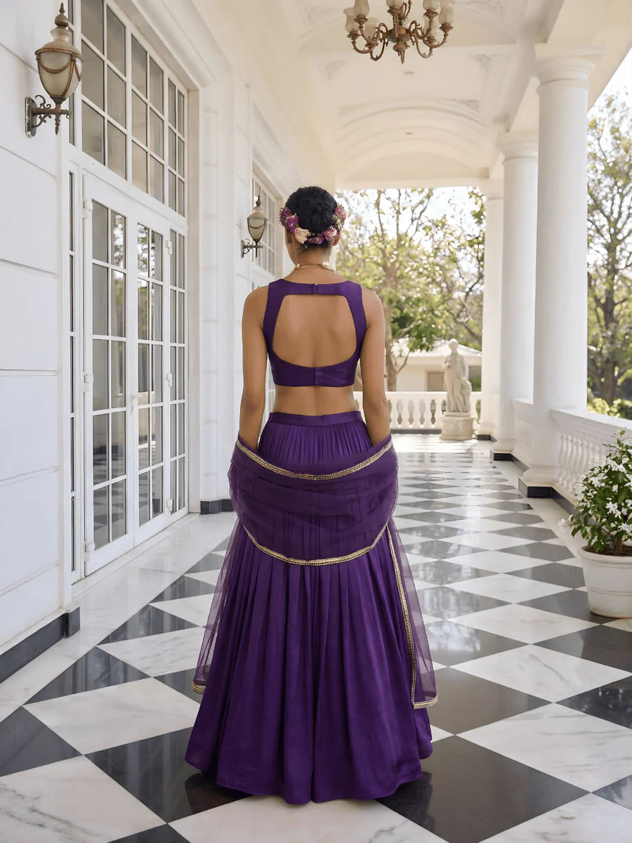 Vichitra Silk Lehenga Set For Women