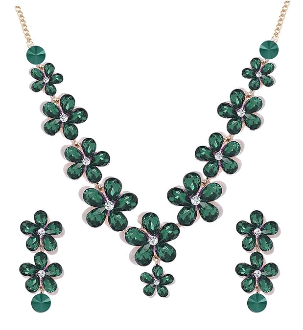 YouBella Jewellery Sets for Women Crystal Choker Necklace Jewellery set with Earrings For Girls/Women