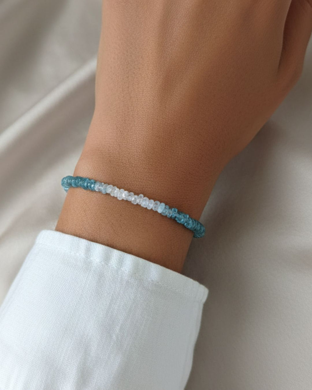 Moonstone & Aquamarine Sterling Silver Bracelet