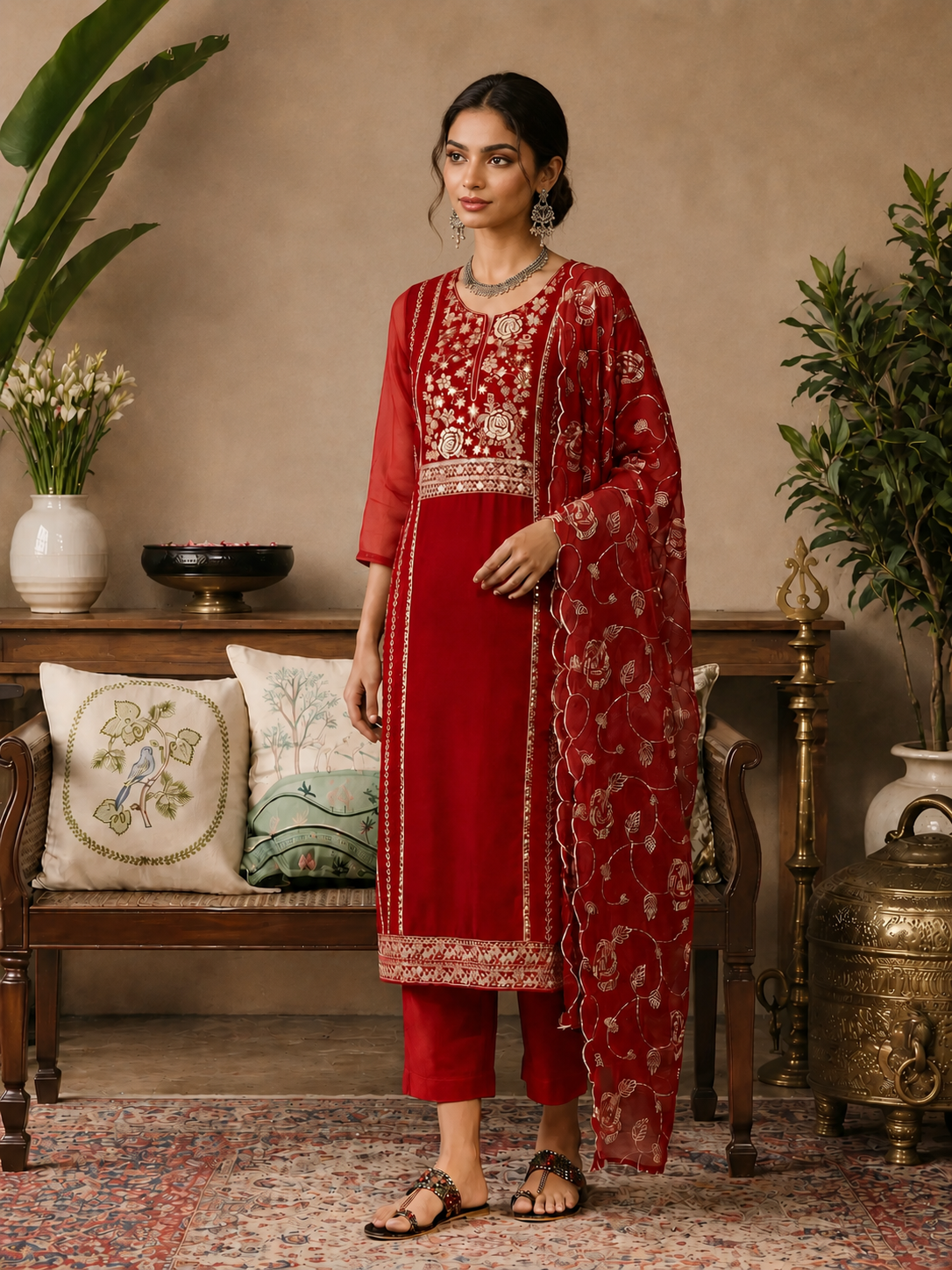 Élan Organza Kurta Set