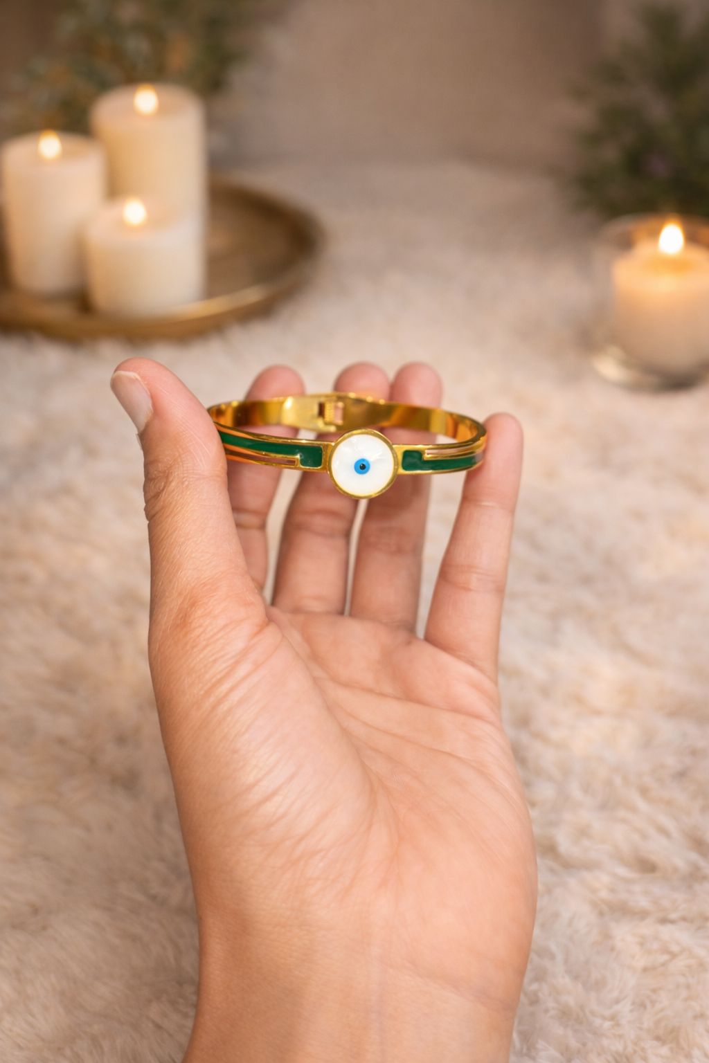 Elegant evil eye Gold coated bracelet