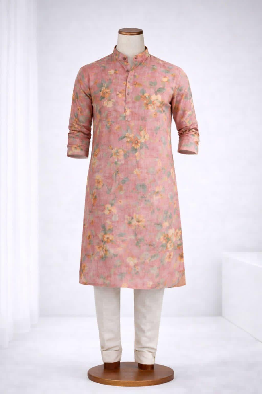 Peach Floral Kurtha (Pant not included)