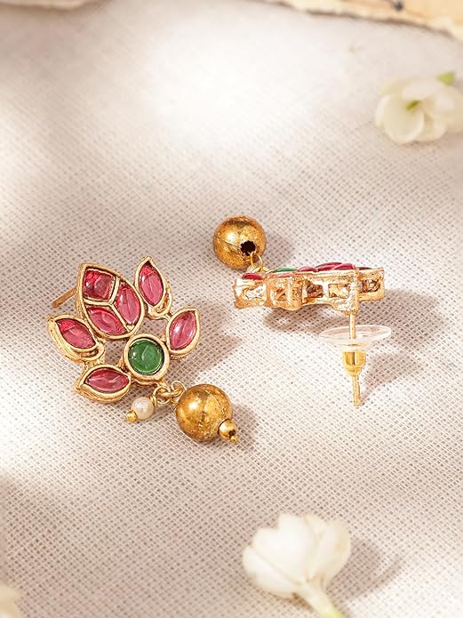 Rubans Necklace Set Gold Plated Traditional Stylish Floral Theme Jewellery Gift for Women & Girls