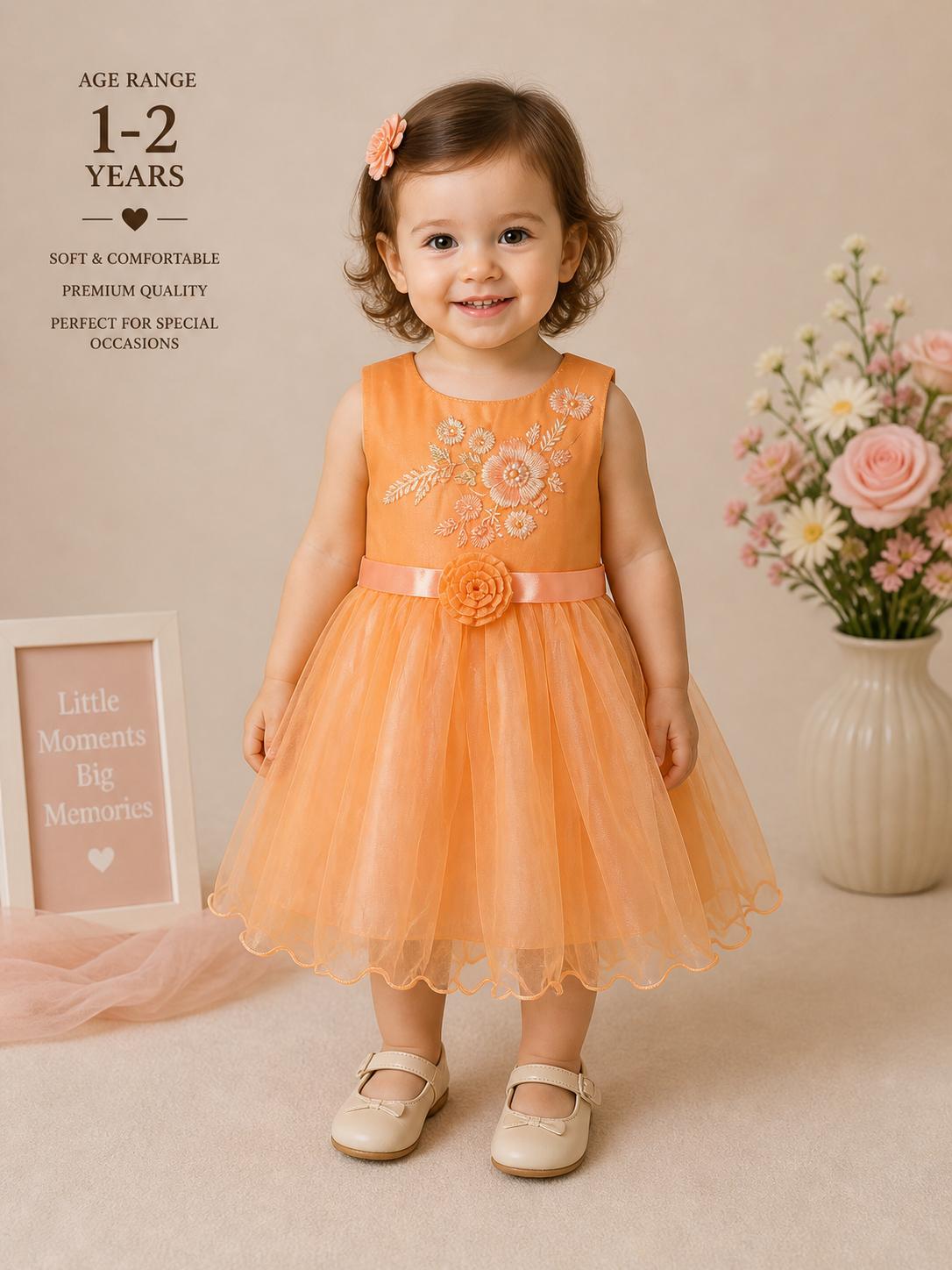 Pre-Owned Gently Used Light Orange Cute Frock