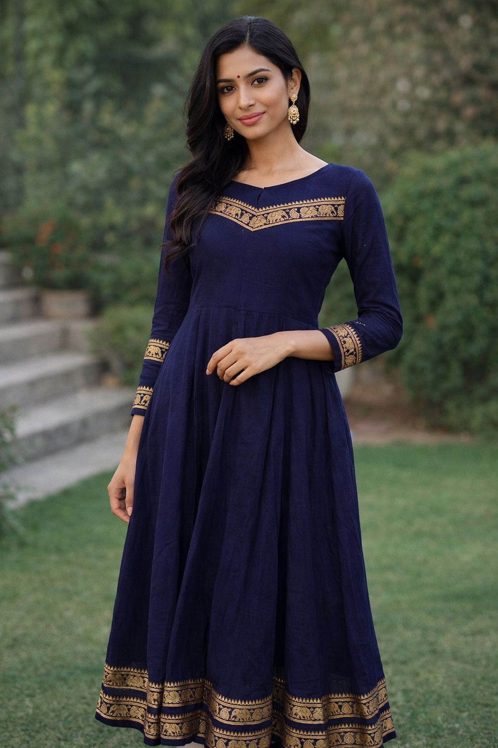 Narayanpet Blue midi length Frock
