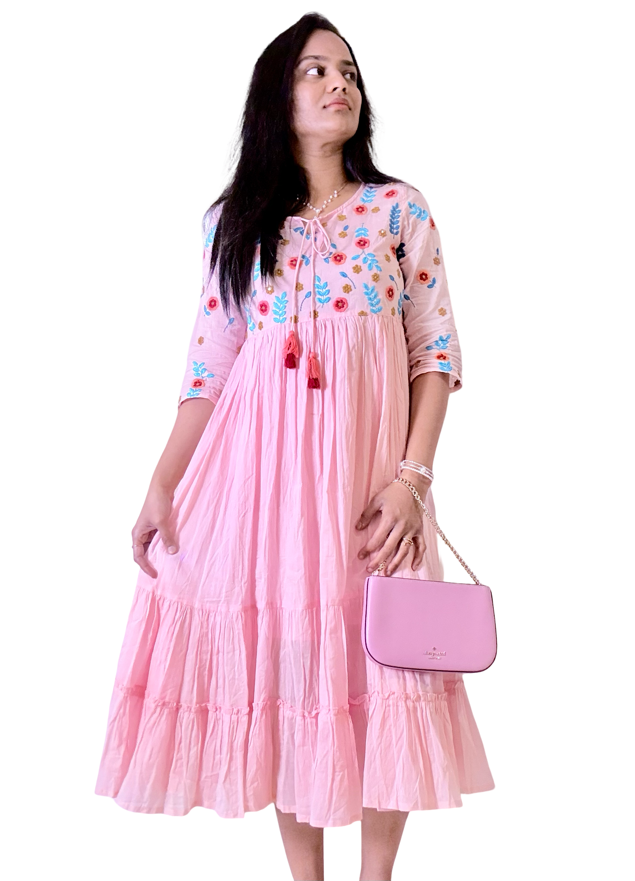Soft Pastel Pink Mul cotton Frock