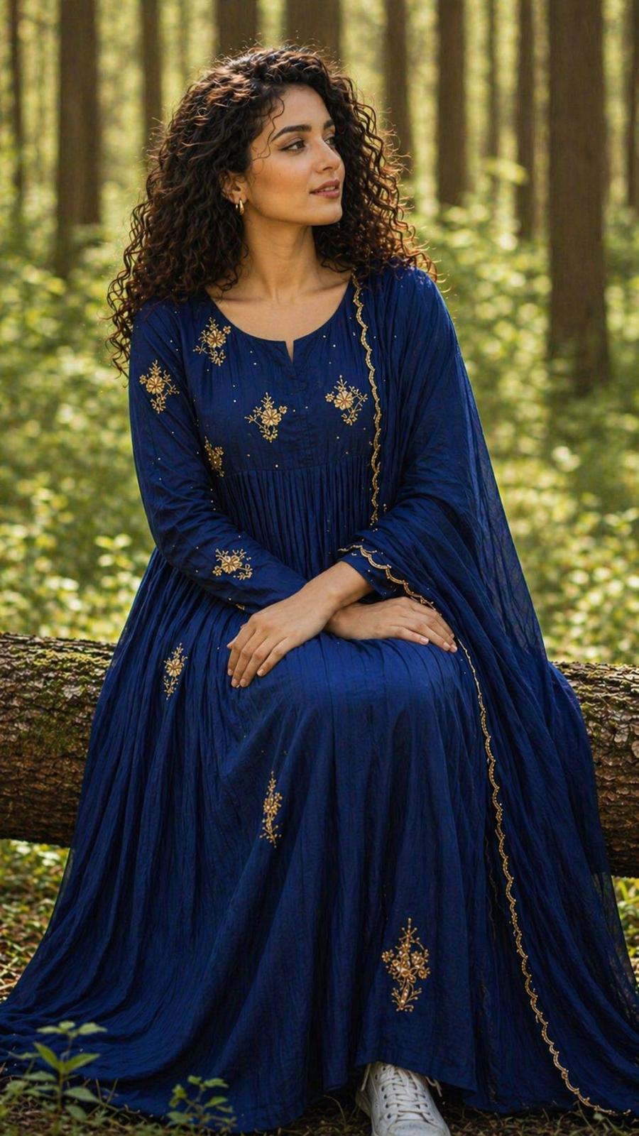 Royal Blue Cotton 3 piece set