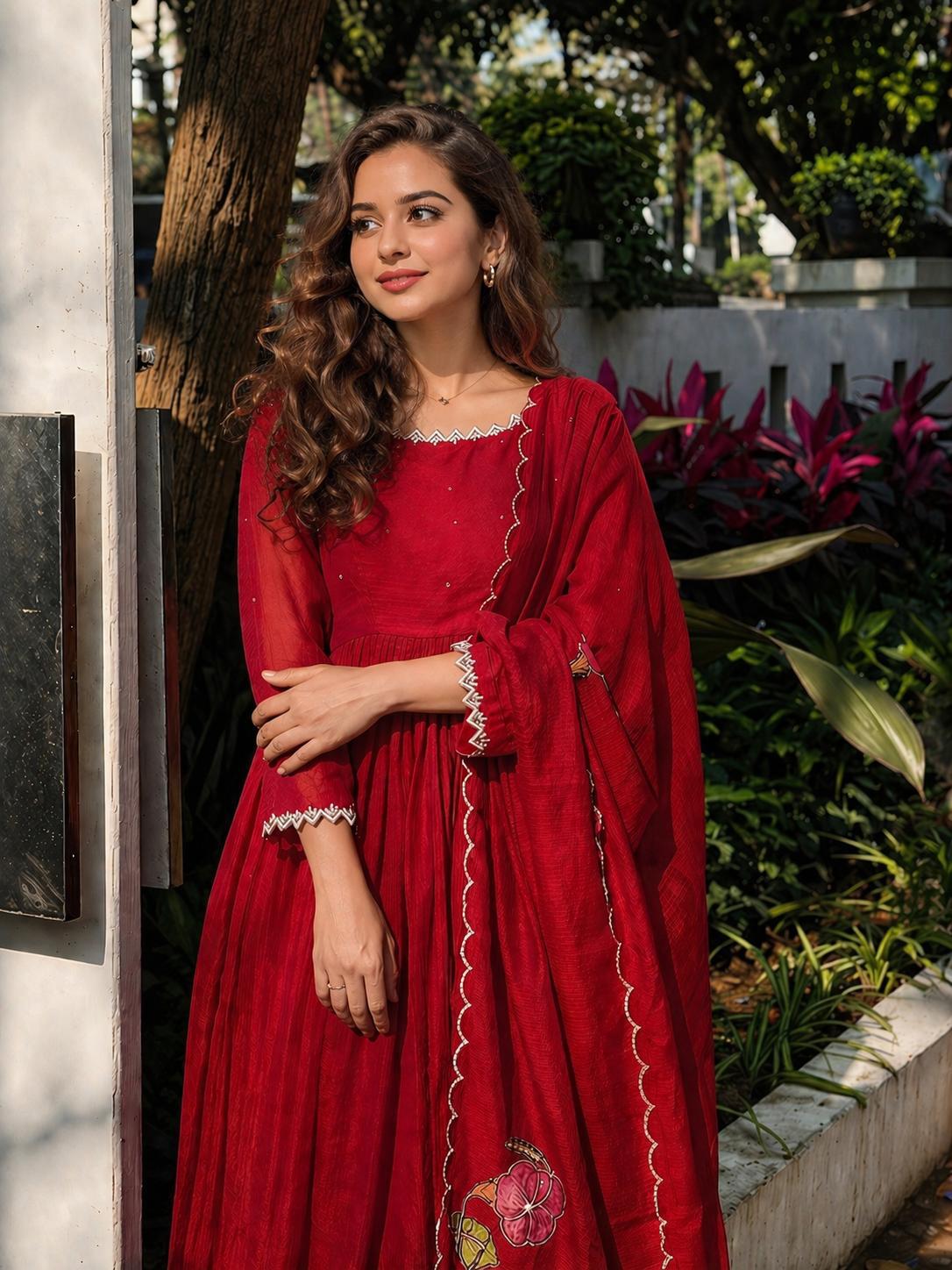 Red 3 piece suit